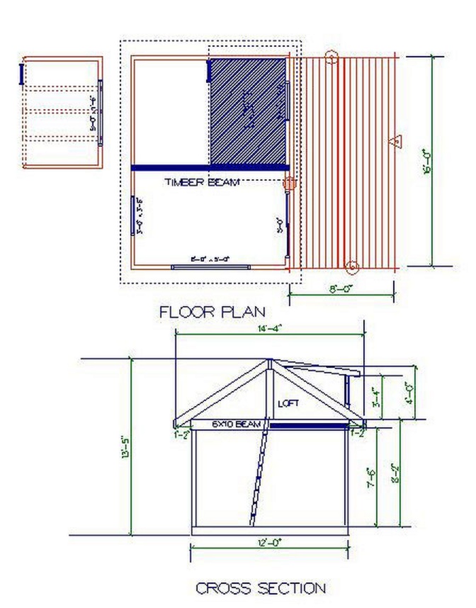 Floor plan of the Gambier Island Tiny Getaway Cabin