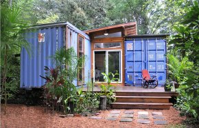 The Savannah Project, an artist's home and studio built from a pair of repurposed shipping containers. | www.facebook.com/SmallHouseBliss