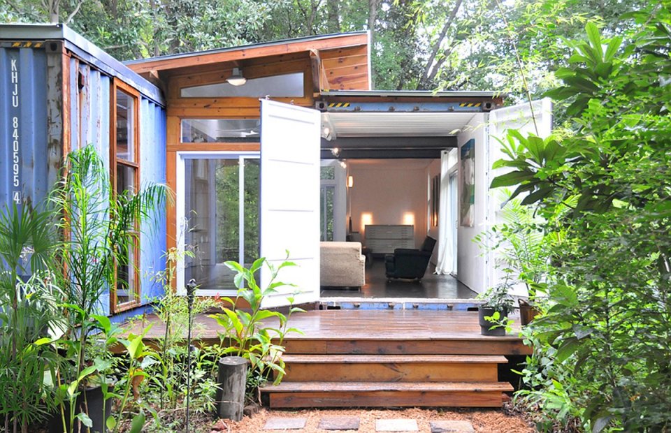 The Savannah Project, an artist's home and studio built from a pair of repurposed shipping containers. | www.facebook.com/SmallHouseBliss