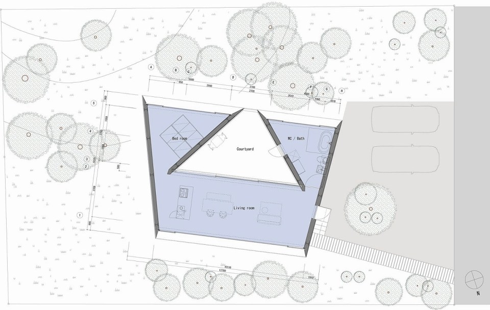 floor plan of Forest Bath by Kyoko Ikuta and Katsuyuki Ozeki