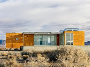This prefab retreat in the Nevada desert has no air conditioning, using only passive strategies to keep cool. It has 3 bedrooms in 1,200 sq ft. | www.facebook.com/SmallHouseBliss