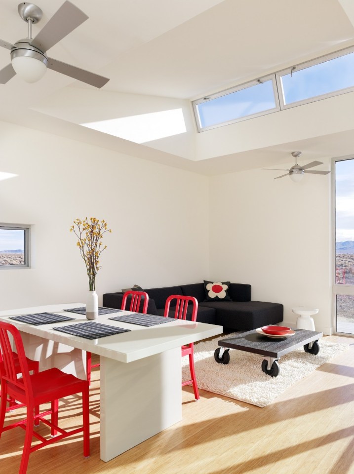 This prefab retreat in the Nevada desert has no air conditioning, using only passive strategies to keep cool. It has 3 bedrooms in 1,200 sq ft. | www.facebook.com/SmallHouseBliss