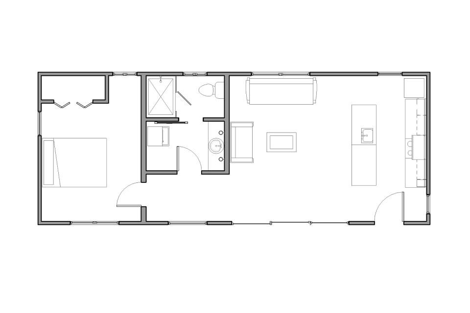 Reclaimed materials give this cabin the rich patina of age. The cabin has one bedroom in 640 sq ft. | www.facebook.com/SmallHouseBliss