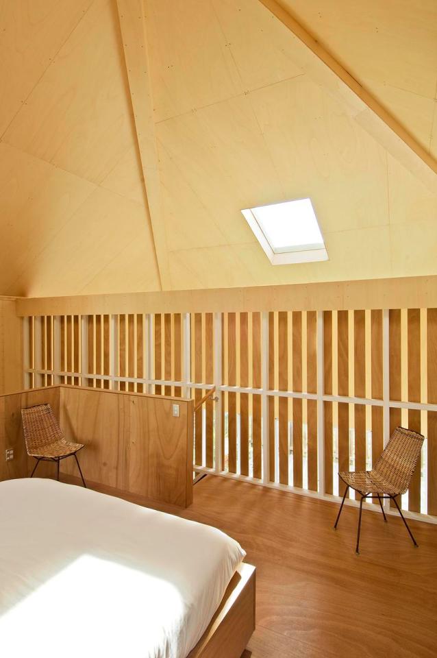 A musician's bachelor pad sits in the middle of an apple orchard. It has one bedroom and a study in 861 sq ft. | www.facebook.com/SmallHouseBliss