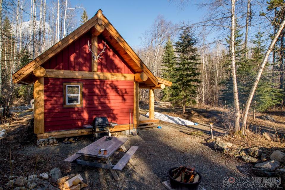 A small post and beam cabin in the woods of British Columbia. It has a 320 sq ft ground floor plus a loft. | www.facebook.com/SmallHouseBliss