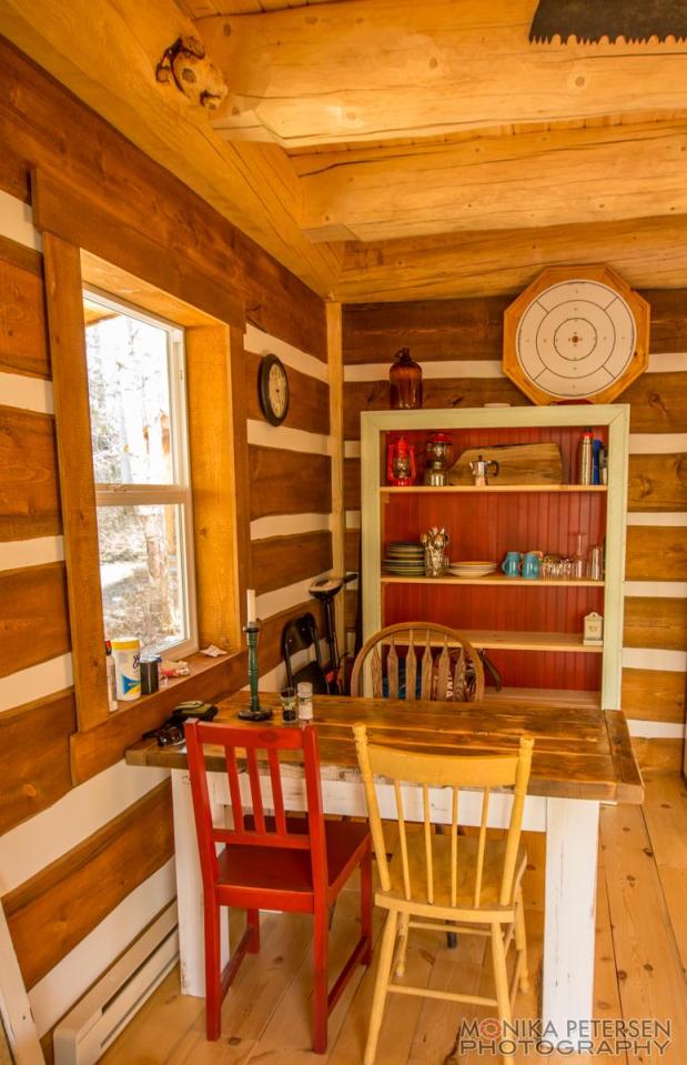 A small post and beam cabin in the woods of British Columbia. It has a 320 sq ft ground floor plus a loft. | www.facebook.com/SmallHouseBliss