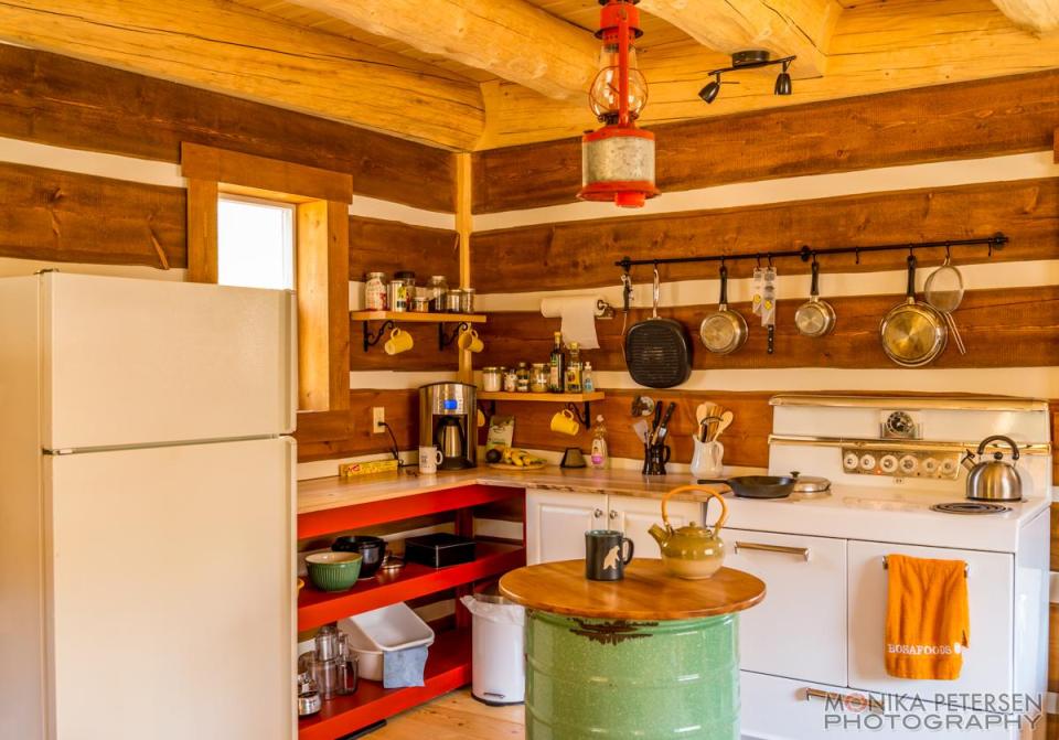 A small post and beam cabin in the woods of British Columbia. It has a 320 sq ft ground floor plus a loft. | www.facebook.com/SmallHouseBliss