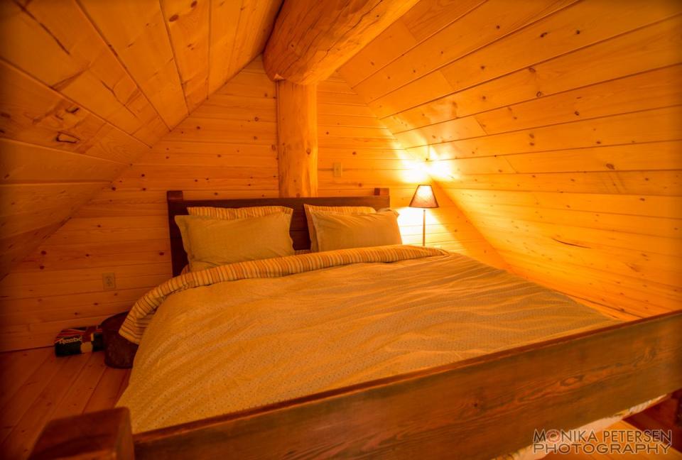 A small post and beam cabin in the woods of British Columbia. It has a 320 sq ft ground floor plus a loft. | www.facebook.com/SmallHouseBliss