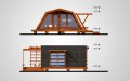 The Soleta zeroEnergy One, an eco-friendly modular house with an unusual gambrel roof design. It has 614 sq ft with a lofted bedroom. | www.facebook.com/SmallHouseBliss