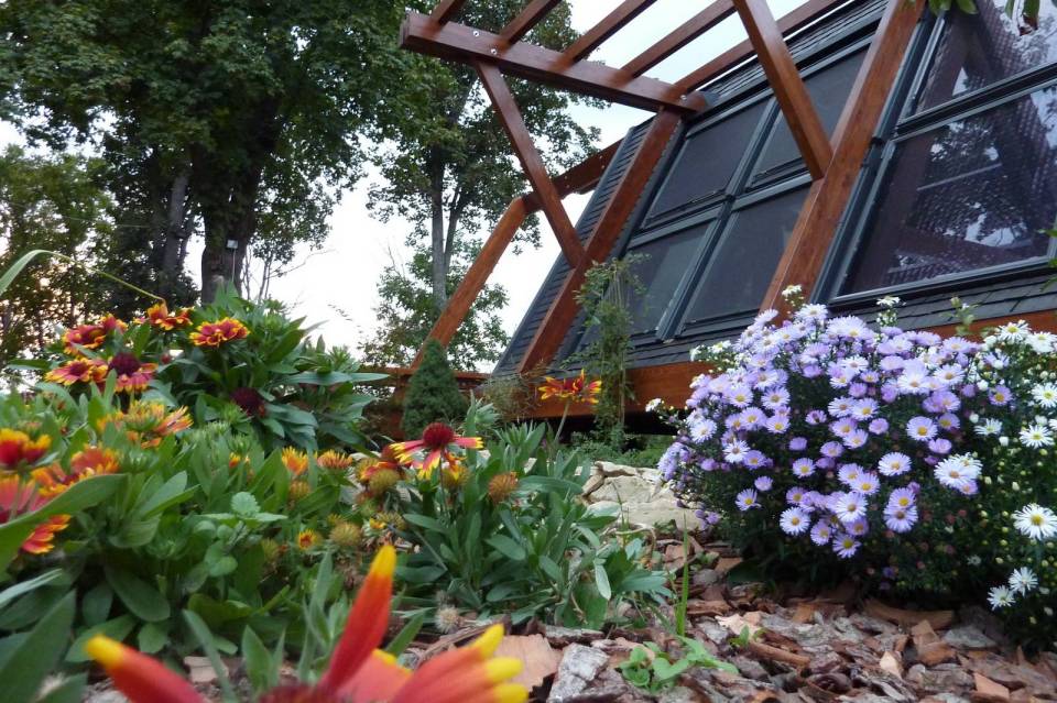 The Soleta zeroEnergy One, an eco-friendly modular house with an unusual gambrel roof design. It has 614 sq ft with a lofted bedroom. | www.facebook.com/SmallHouseBliss