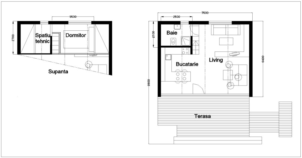 The Soleta zeroEnergy One, an eco-friendly modular house with an unusual gambrel roof design. It has 614 sq ft with a lofted bedroom. | www.facebook.com/SmallHouseBliss