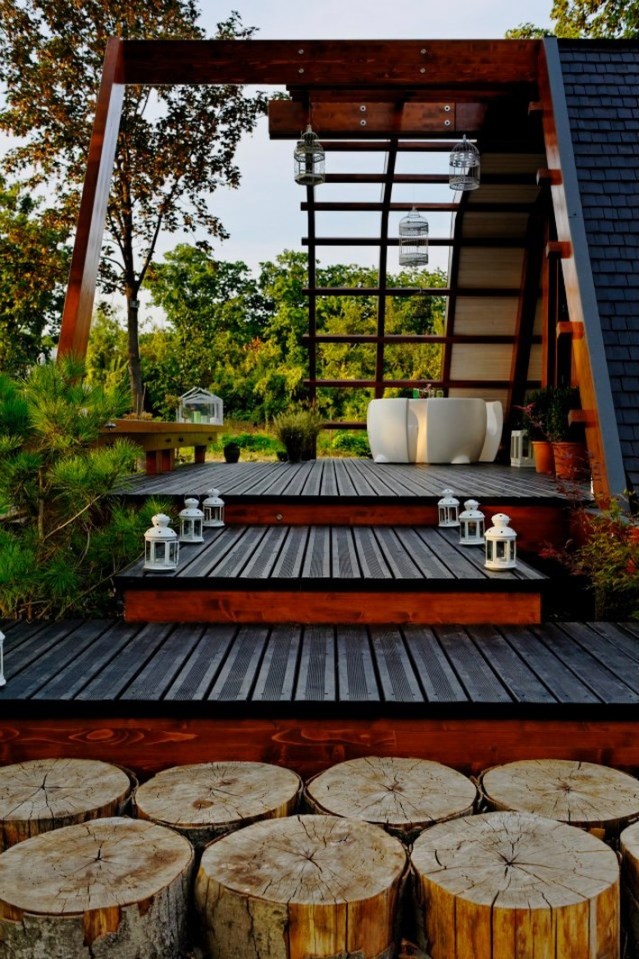The Soleta zeroEnergy One, an eco-friendly modular house with an unusual gambrel roof design. It has 614 sq ft with a lofted bedroom. | www.facebook.com/SmallHouseBliss