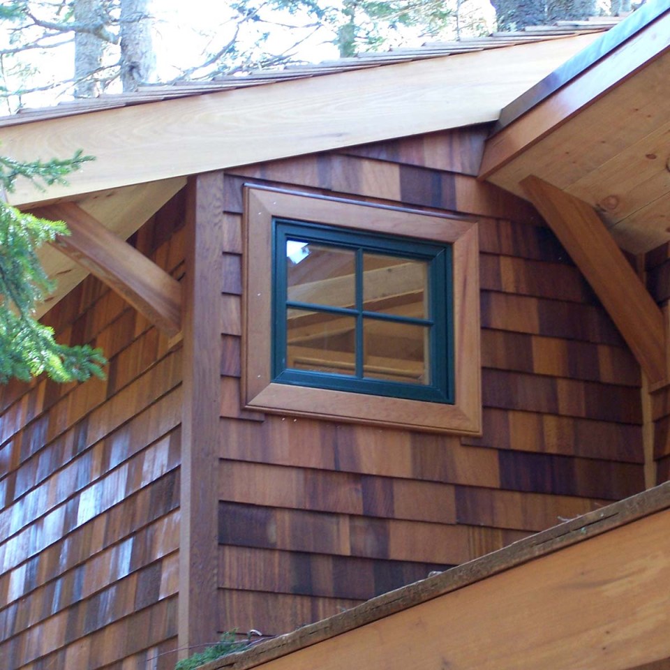 This 350 sq ft "treehouse" is used as a playhouse and family hangout space. | www.facebook.com/SmallHouseBliss