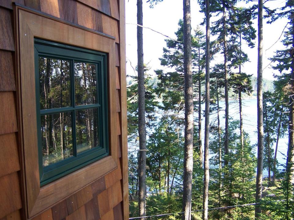 This 350 sq ft "treehouse" is used as a playhouse and family hangout space. | www.facebook.com/SmallHouseBliss