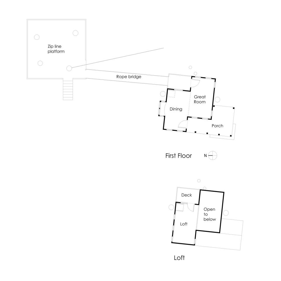 This 350 sq ft "treehouse" is used as a playhouse and family hangout space. | www.facebook.com/SmallHouseBliss