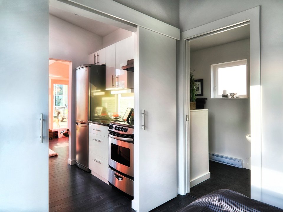 Studio37, a modern prefab cottage designed to be wheelchair accessible. It has one bedroom in 400 sq ft. | www.facebook.com/SmallHouseBliss