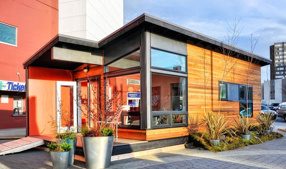 Studio37, a modern prefab cottage designed to be wheelchair accessible. It has one bedroom in 400 sq ft. | www.facebook.com/SmallHouseBliss