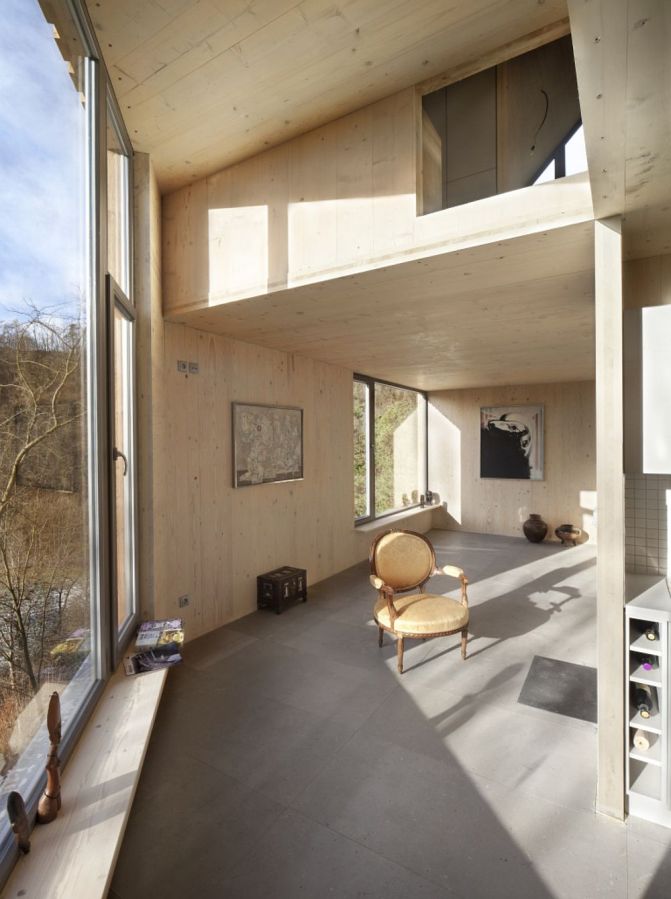 A hexagon-shaped plan was chosen to maximize views and daylight in this small house that has 2 bedrooms in 1,012 sq ft. | www.facebook.com/SmallHouseBliss