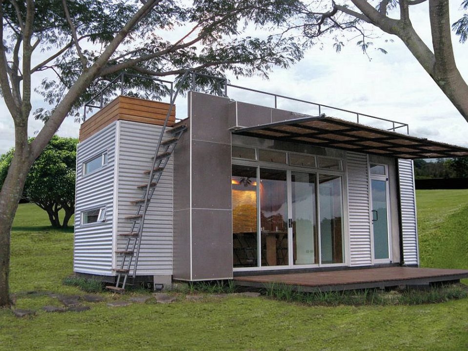The Casa Cúbica vacation home, built from a 20' shipping container, sleeps up to four. | www.facebook.com/SmallHouseBliss