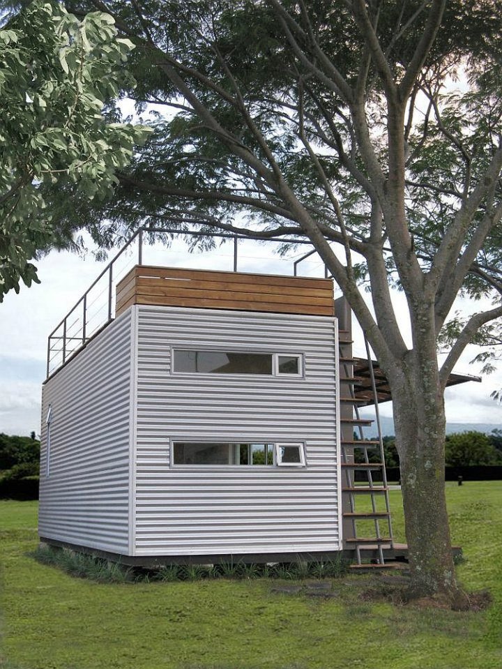 The Casa Cúbica vacation home, built from a 20' shipping container, sleeps up to four. | www.facebook.com/SmallHouseBliss