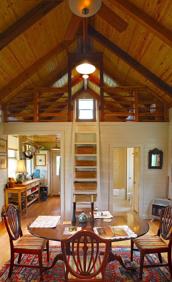 This Texas Hill Country cottage by Kanga Room Systems is a 480 sq ft studio with loft bedroom plus 432 sq ft of porches | www.facebook.com/SmallHouseBliss