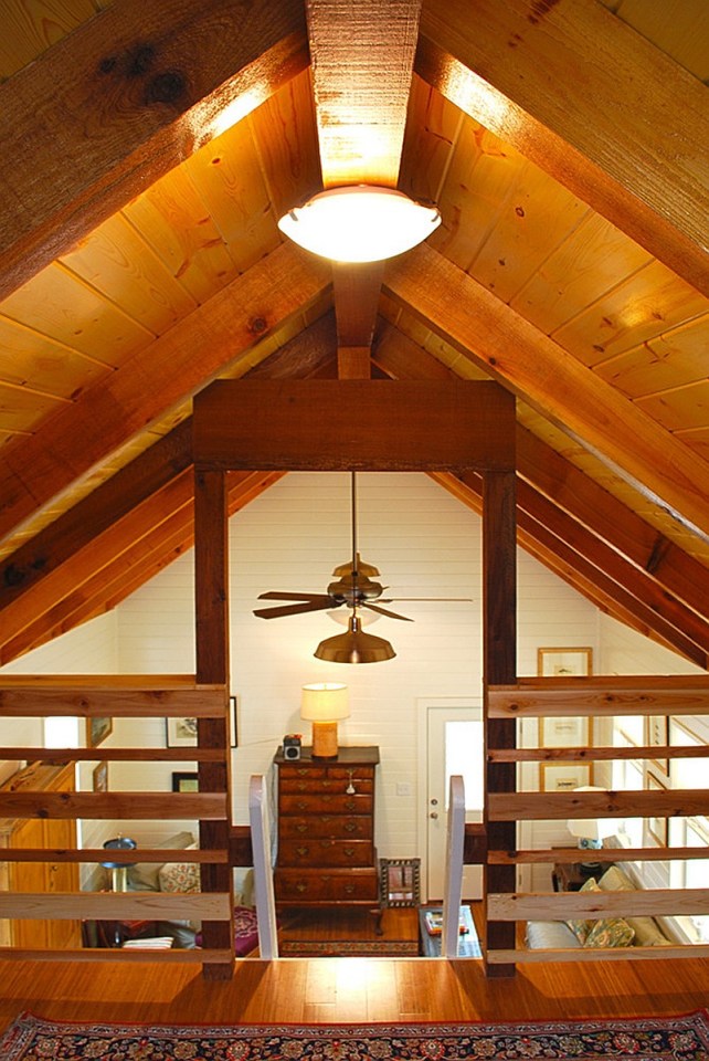 This Texas Hill Country cottage by Kanga Room Systems is a 480 sq ft studio with loft bedroom plus 432 sq ft of porches | www.facebook.com/SmallHouseBliss