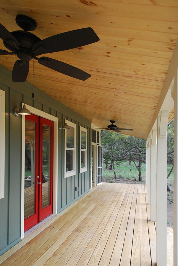 This Texas Hill Country cottage by Kanga Room Systems is a 480 sq ft studio with loft bedroom plus 432 sq ft of porches | www.facebook.com/SmallHouseBliss