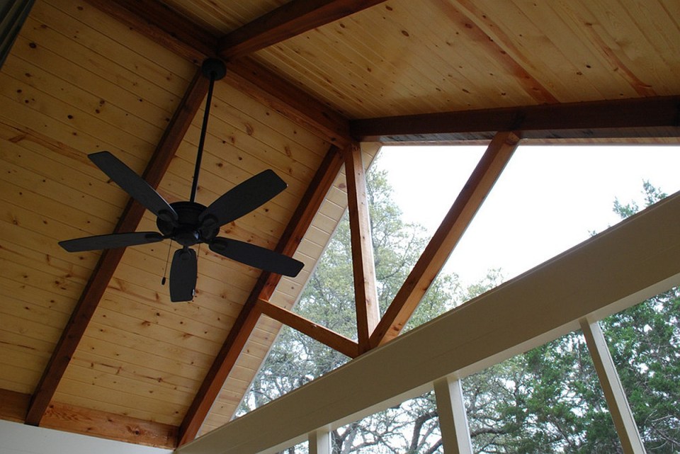 This Texas Hill Country cottage by Kanga Room Systems is a 480 sq ft studio with loft bedroom plus 432 sq ft of porches | www.facebook.com/SmallHouseBliss