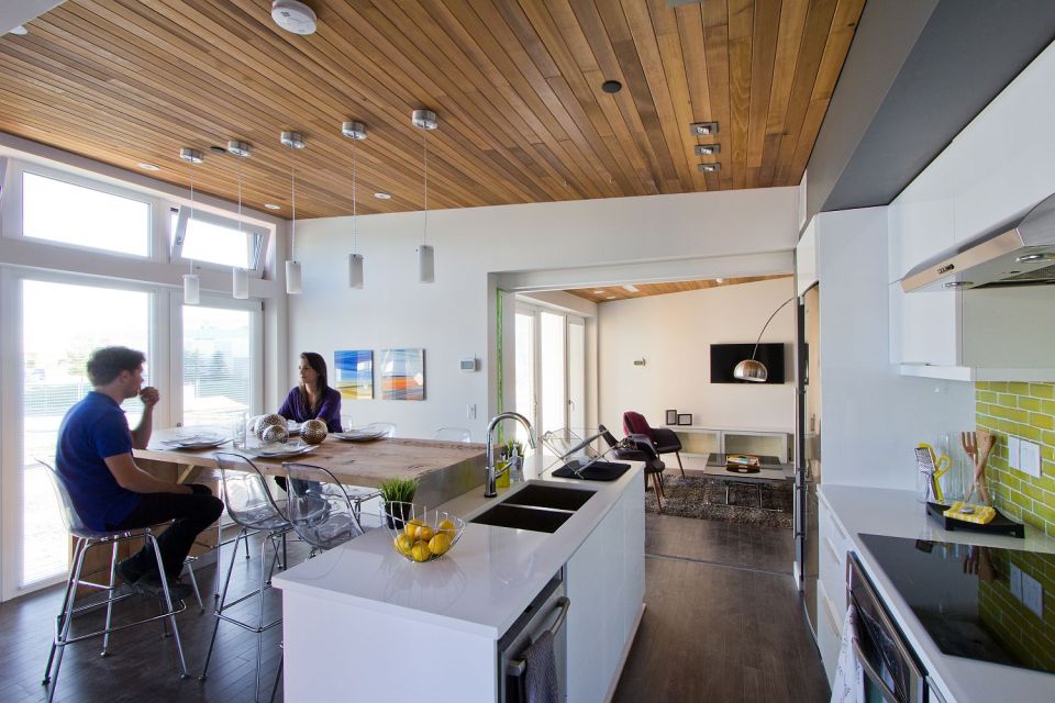 Solar Decathlon 2013 competitor Borealis was designed for housemates, with two private suites sharing a kitchen and bath. | www.facebook.com/SmallHouseBliss