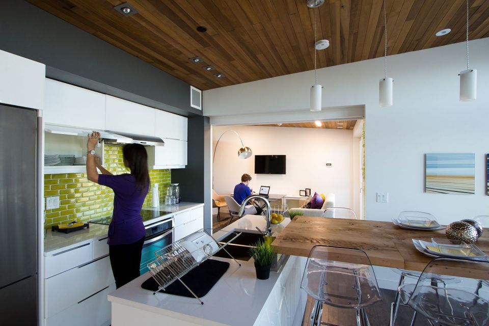 Solar Decathlon 2013 competitor Borealis was designed for housemates, with two private suites sharing a kitchen and bath. | www.facebook.com/SmallHouseBliss