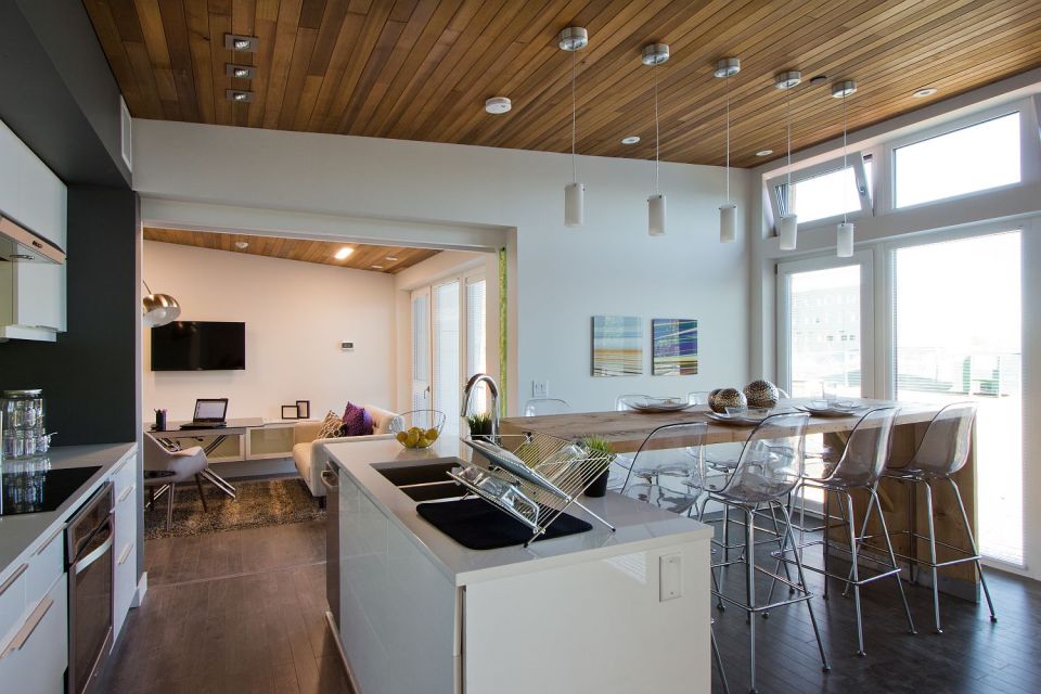 Solar Decathlon 2013 competitor Borealis was designed for housemates, with two private suites sharing a kitchen and bath. | www.facebook.com/SmallHouseBliss