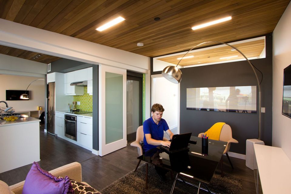 Solar Decathlon 2013 competitor Borealis was designed for housemates, with two private suites sharing a kitchen and bath. | www.facebook.com/SmallHouseBliss