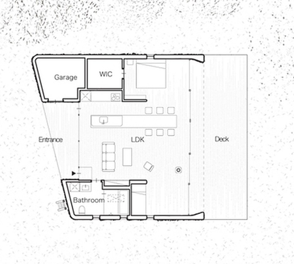 This "one room" weekend house has sleeping alcoves off the open living area, a green roof and earth-plastered walls. | www.facebook.com/SmallHouseBliss