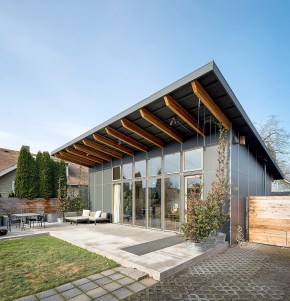 This modern studio dwelling with 704 sq ft, all on a single level, was designed and built by the owners. | www.facebook.com/SmallHouseBliss
