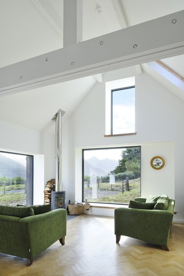 An old stone horse barn in Scotland was converted into this small house with 1 bedroom and a large loft in 1,291 sq ft. | www.facebook.com/SmallHouseBliss