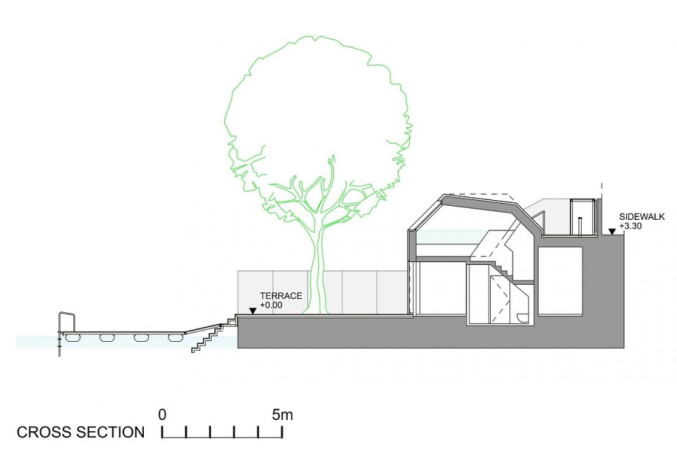 A "micro villa" inspired by luxury yachts. The studio dwelling has 484 sq ft of space, including the mezzanine loft. | www.facebook.com/SmallHouseBliss