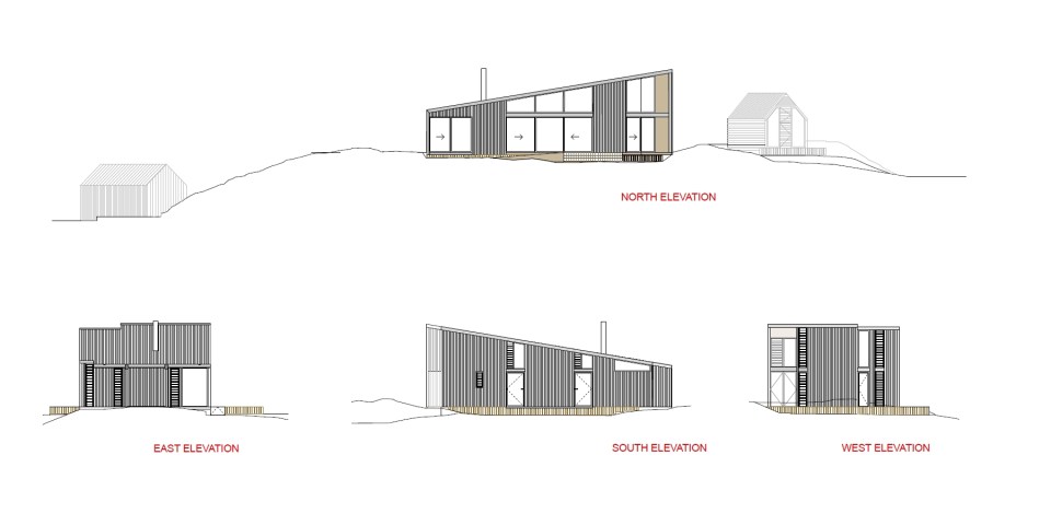 This "bach" (a simple, inexpensive vacation house) for a New Zealand family has 4 bedrooms in 1,507 sq ft. Designed by architects Bonnifait + Giesen, Atelierworkshop. | www.facebook.com/SmallHouseBliss