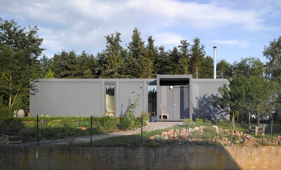 ContainerLove, a small house built from modules designed to resemble shipping containers. It has 2 bedrooms and room for a 3rd in about 969 sq ft. | www.facebook.com/SmallHouseBliss