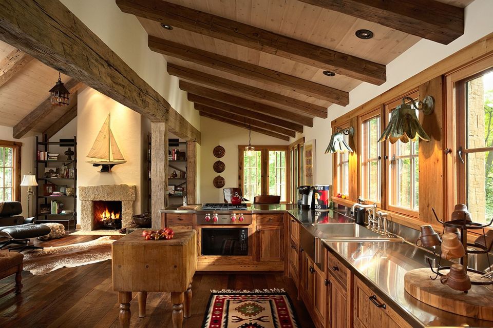 Fox Hollow, a new cottage built from antique materials. Designed by Murphy & Co. Design, it has 1 bedroom in 860 sq ft. | www.facebook.com/SmallHouseBliss