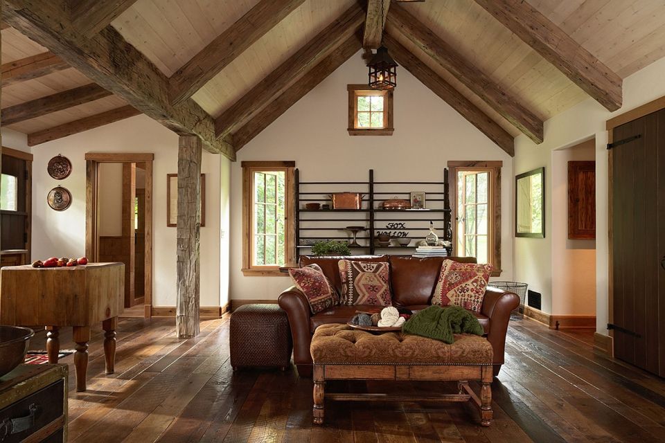 Fox Hollow, a new cottage built from antique materials. Designed by Murphy & Co. Design, it has 1 bedroom in 860 sq ft. | www.facebook.com/SmallHouseBliss