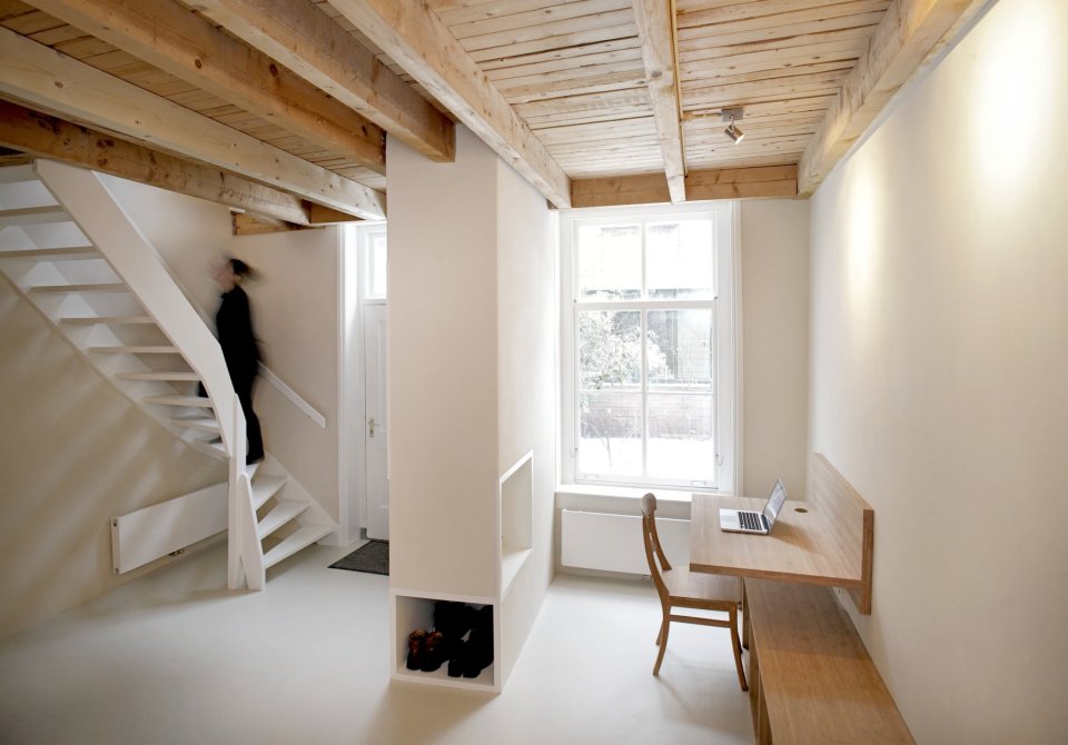 A 17th century townhouse in the Netherlands renovated to create a more open and functional layout, with 1 bedroom in 807 sq ft. | www.facebook.com/SmallHouseBliss