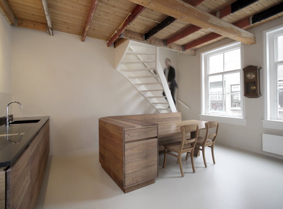 A 17th century townhouse in the Netherlands renovated to create a more open and functional layout, with 1 bedroom in 807 sq ft. | www.facebook.com/SmallHouseBliss