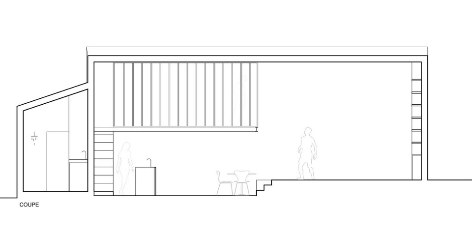 A dingy workshop in Paris was transformed into this bright and airy home with a glass-enclosed loft. | www.facebook.com/SmallHouseBliss