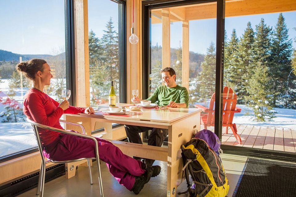 Chalet EXP, a modern 320 sq ft studio cabin for vacation rentals in a Quebec provincial park. | www.facebook.com/SmallHouseBliss