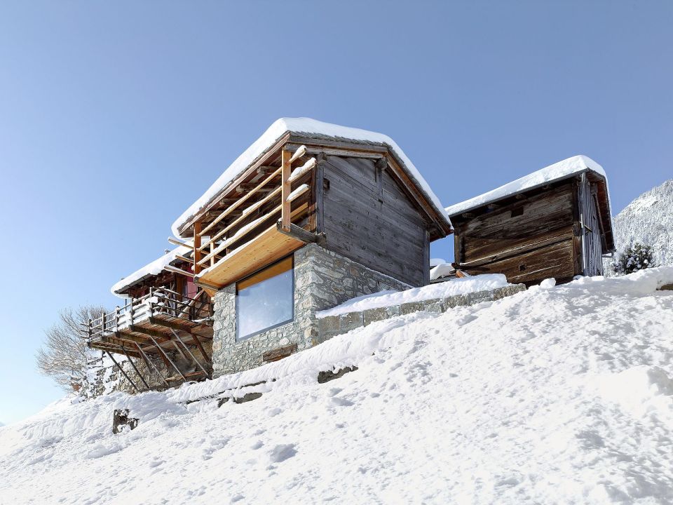 An old granary in a tiny Swiss hamlet was converted into this alpine cabin. It has 2 bedrooms in roughly 500 sq ft. | www.facebook.com/SmallHouseBliss