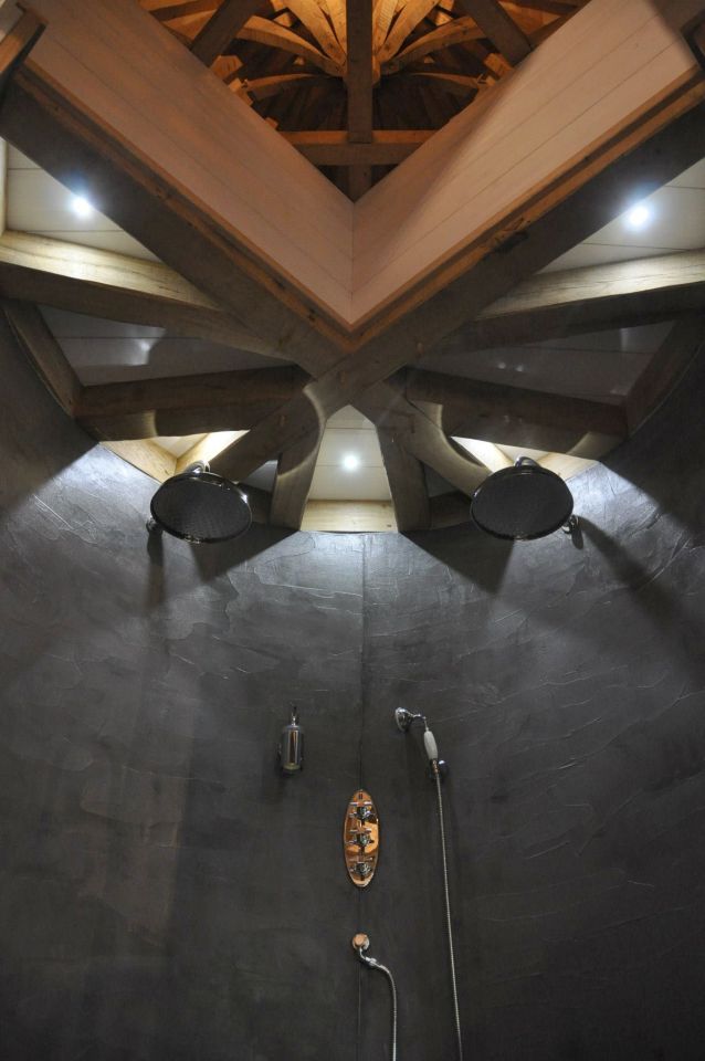 Cabane Puybéton at Châteaux Dans Les Arbres is a luxury treehouse with 1 bedroom, fireplace, spa bath and sauna. | www.facebook.com/SmallHouseBliss