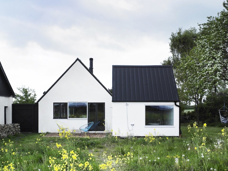 An abandoned farmhouse in Sweden became a family's summerhouse with 3 bedrooms plus a loft in 1,130 sq ft. | www.facebook.com/SmallHouseBliss