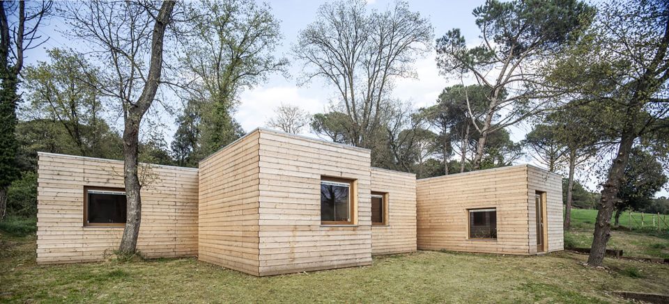 A passive house in Spain composed of six prefabricated wood boxes. It has 3 bedrooms in 1,195 sq ft. | www.facebook.com/SmallHouseBliss