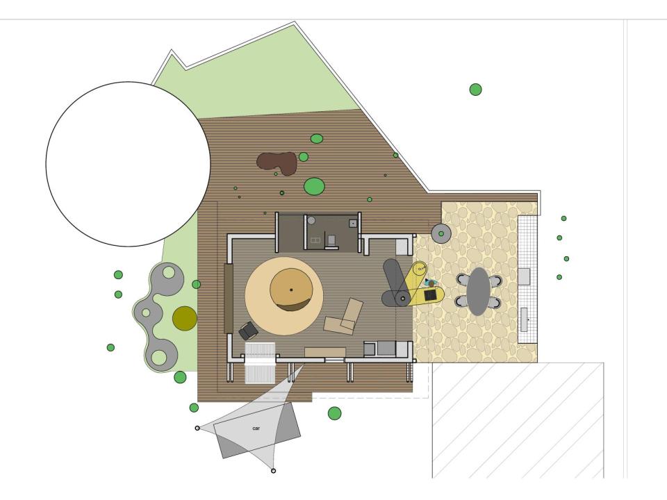 A nondescript 1930s house was renovated to create "Cabana Urbana", a vibrant weekend retreat in São Paulo, Brazil with a 914 sq ft studio plan. | www.facebook.com/SmallHouseBliss