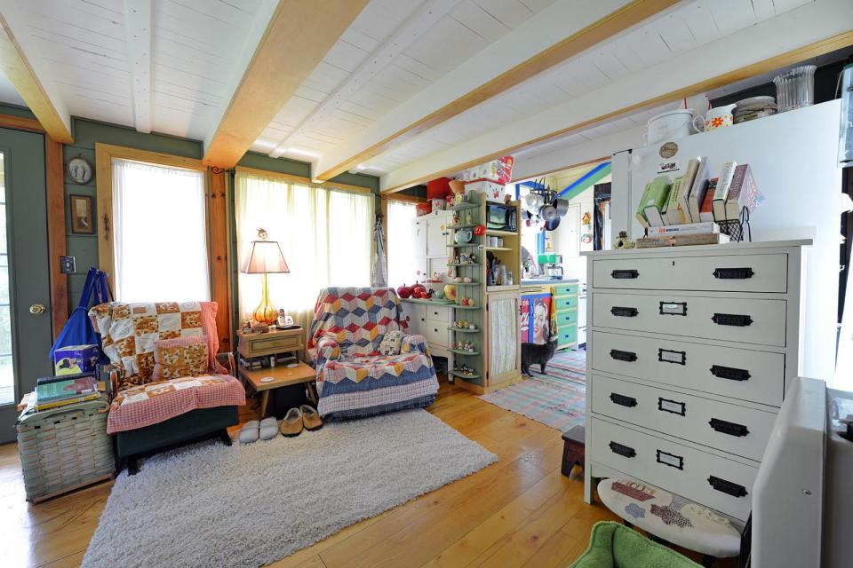This tiny storybook cottage was handcrafted by its owner. It has 1 bedroom in 520 sq ft. | www.facebook.com/SmallHouseBliss